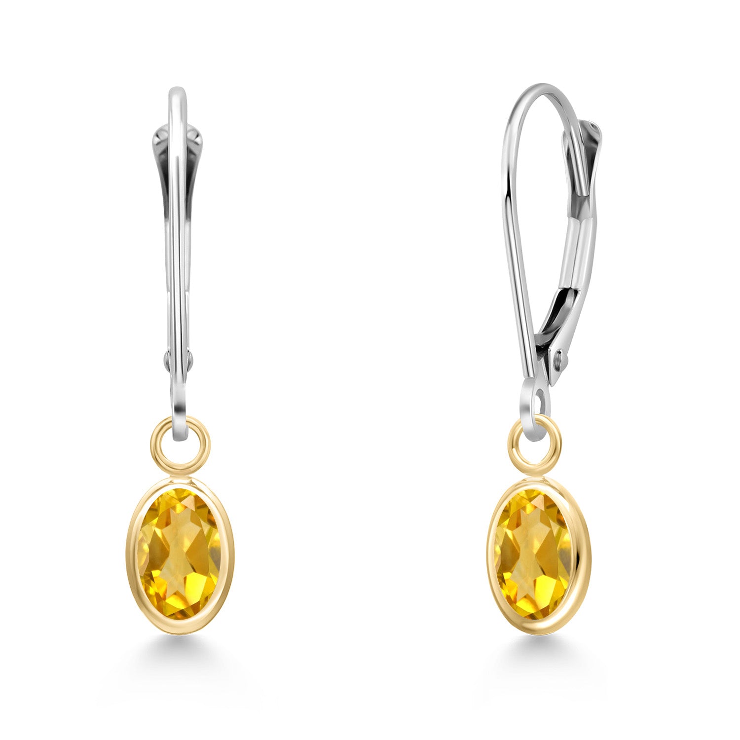 Citrine - November_Earrings in 14K Two Tone Gold