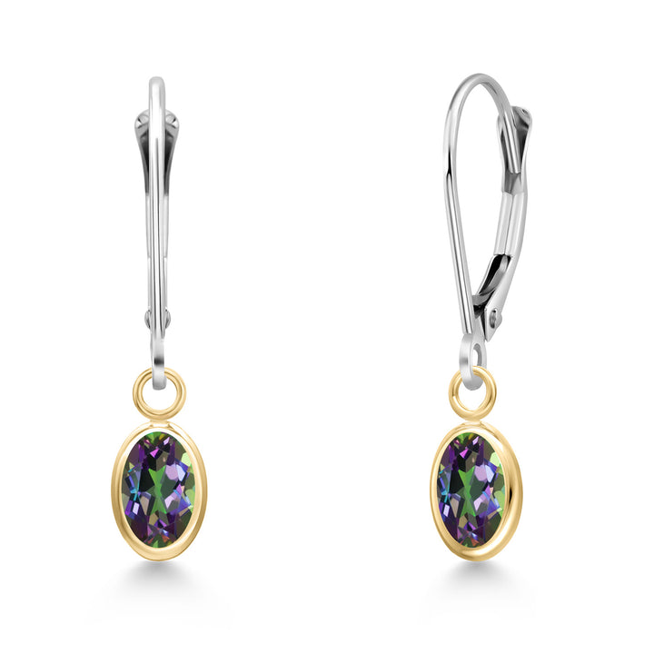 Green Mystic Topaz_Earrings in 14K Two Tone Gold