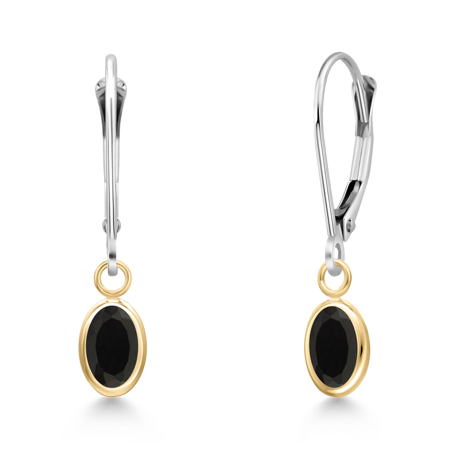 Onyx - December_Earrings in 14K Two Tone Gold