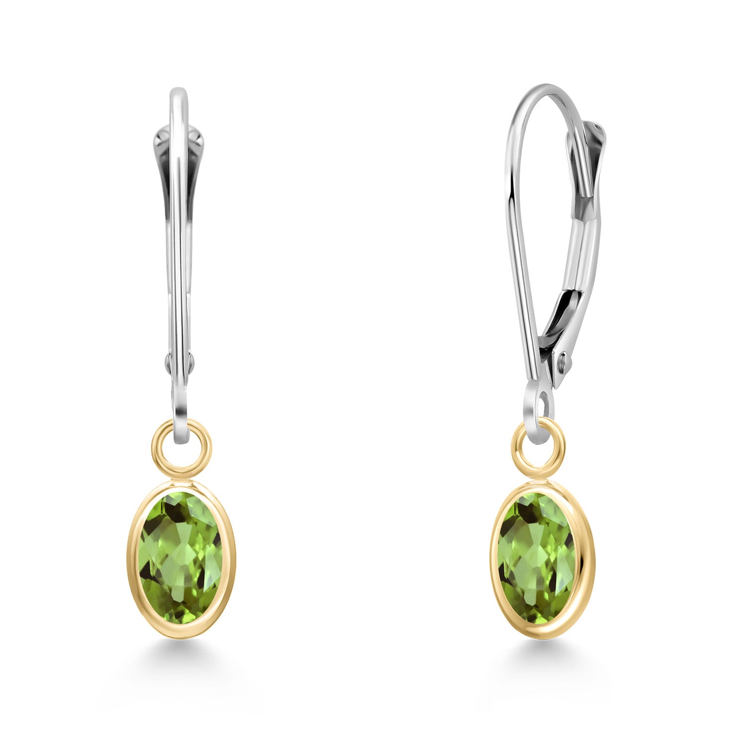 Peridot - August_Earrings in 14K Two Tone Gold