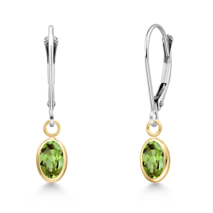 Peridot - August_Earrings in 14K Two Tone Gold
