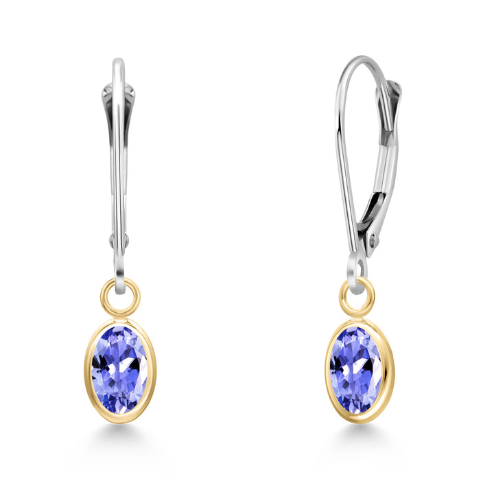 Tanzanite - December_Earrings in 14K Two Tone Gold