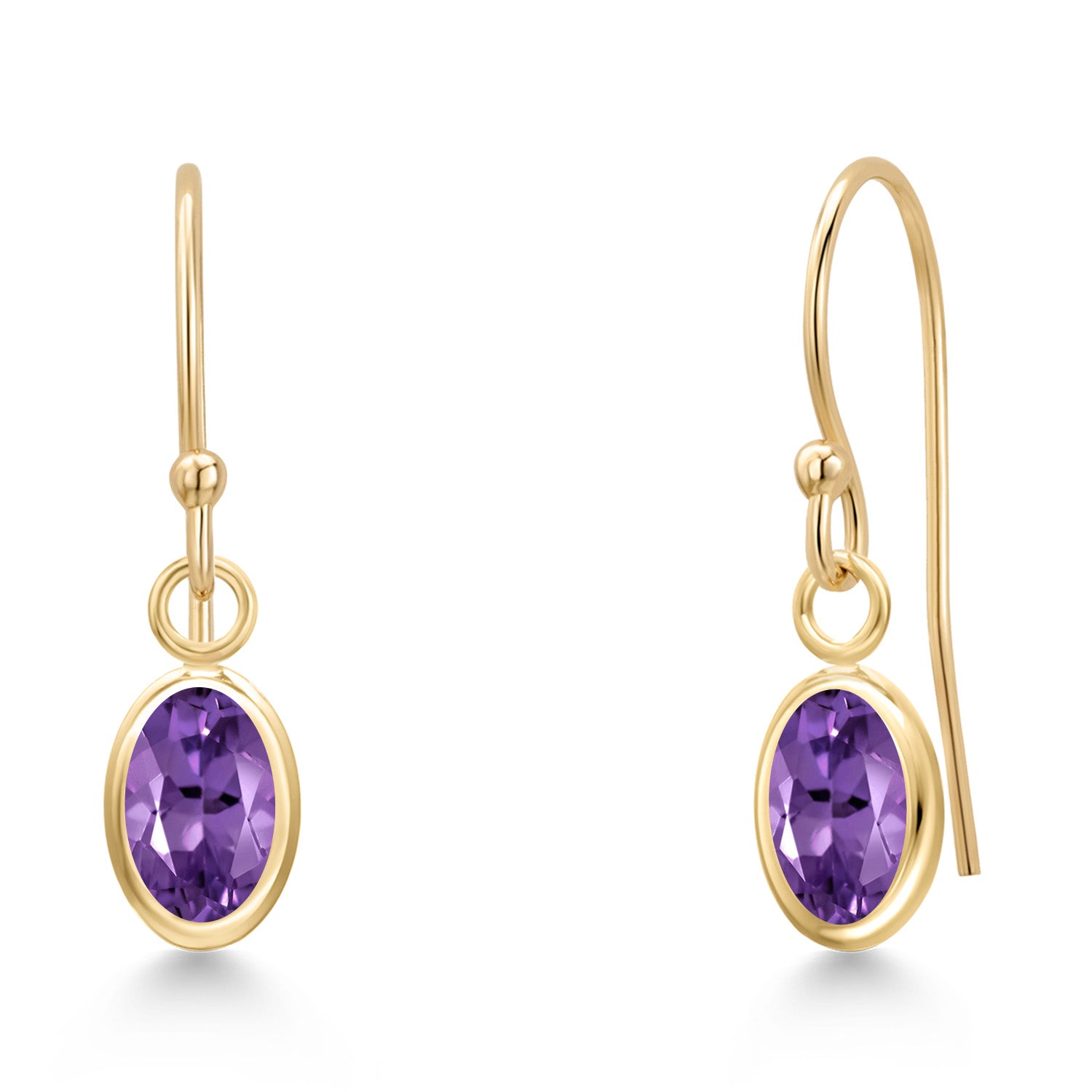 Amethyst - February_Earrings in 14K Yellow Gold