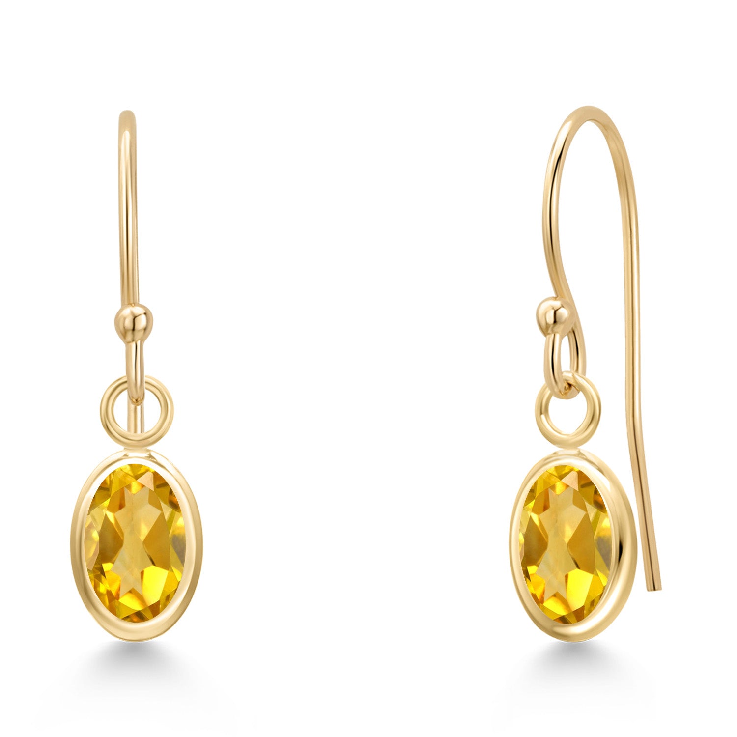 Citrine - November_Earrings in 14K Yellow Gold