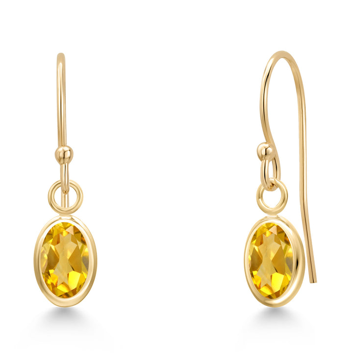 Citrine - November_Earrings in 14K Yellow Gold