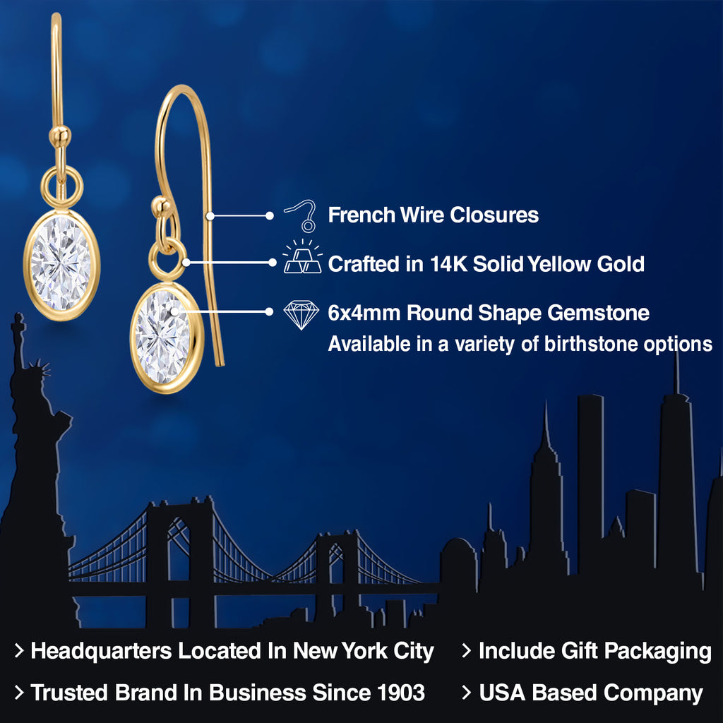 Near Colorless (GH)_Earrings in 14K Yellow Gold