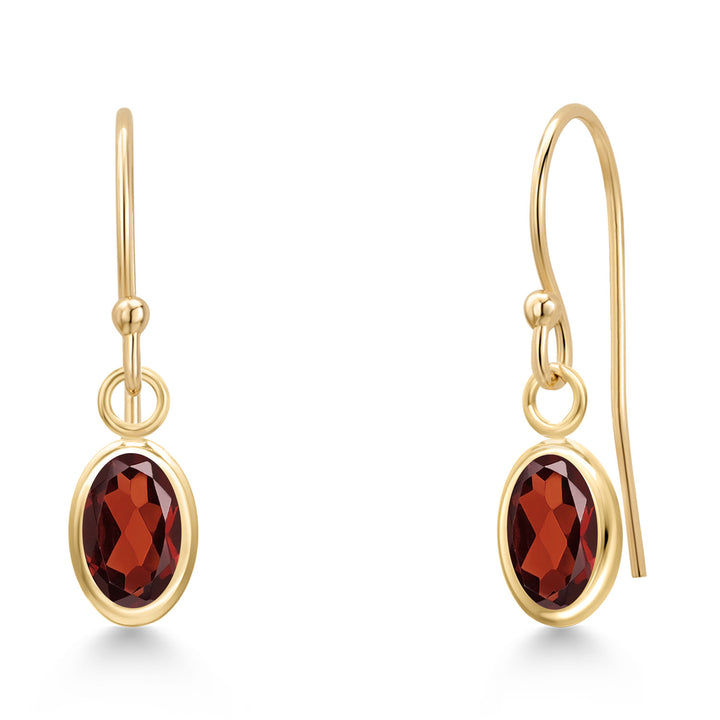 Garnet - January_Earrings in 14K Yellow Gold