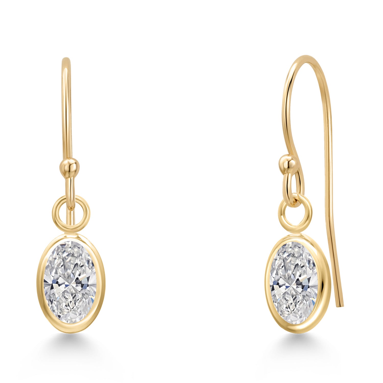 White Lab Grown Diamond - April_Earrings in 14K Yellow Gold