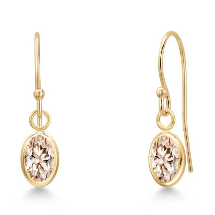 Morganite - October_Earrings in 14K Yellow Gold