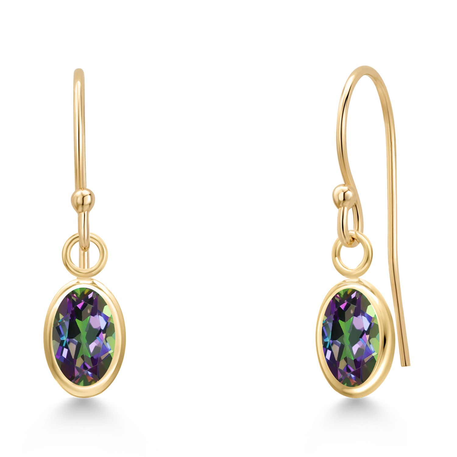 Green Mystic Topaz_Earrings in 14K Yellow Gold