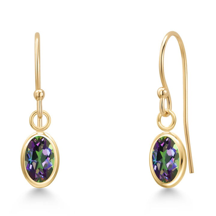 Green Mystic Topaz_Earrings in 14K Yellow Gold