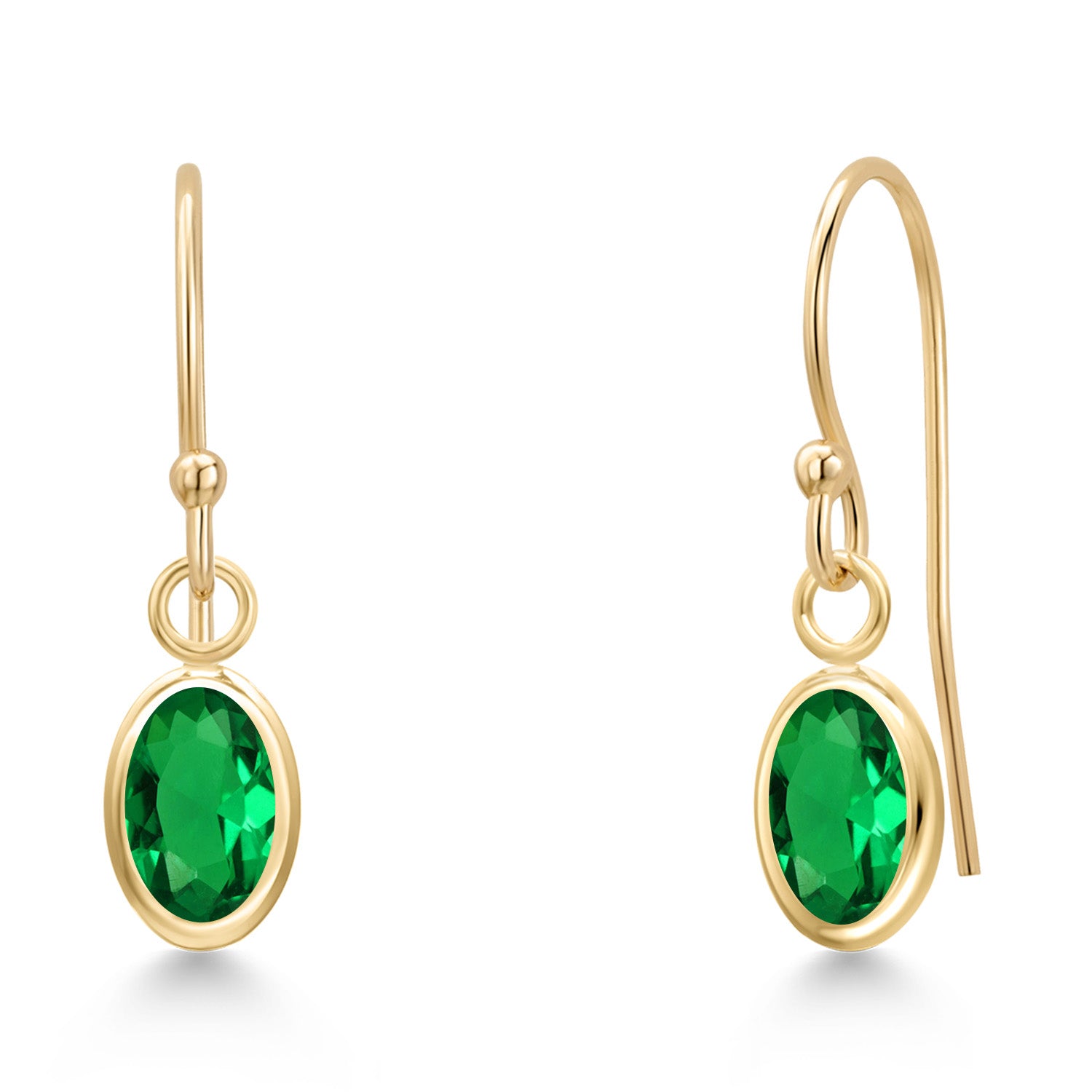 Nano Emerald - May_Earrings in 14K Yellow Gold