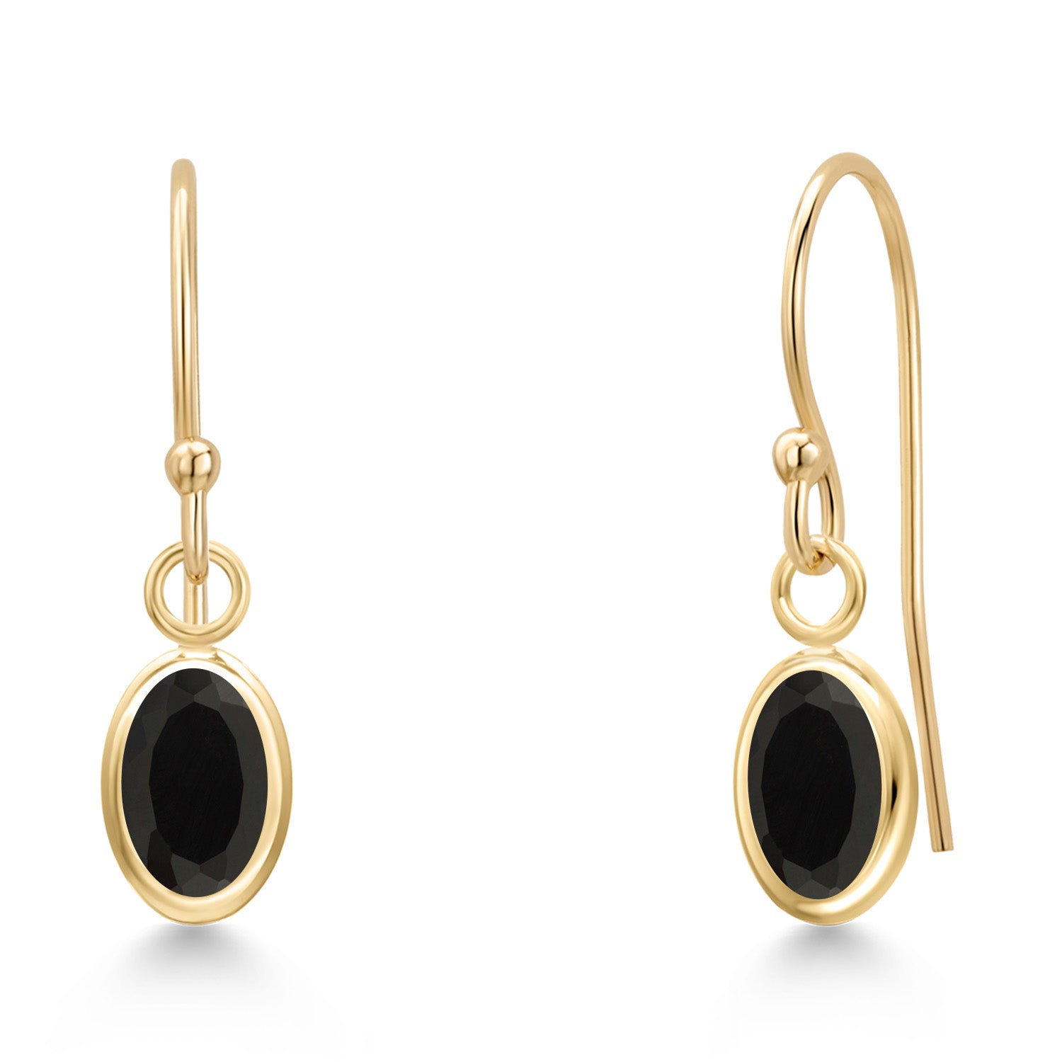 Onyx - December_Earrings in 14K Yellow Gold