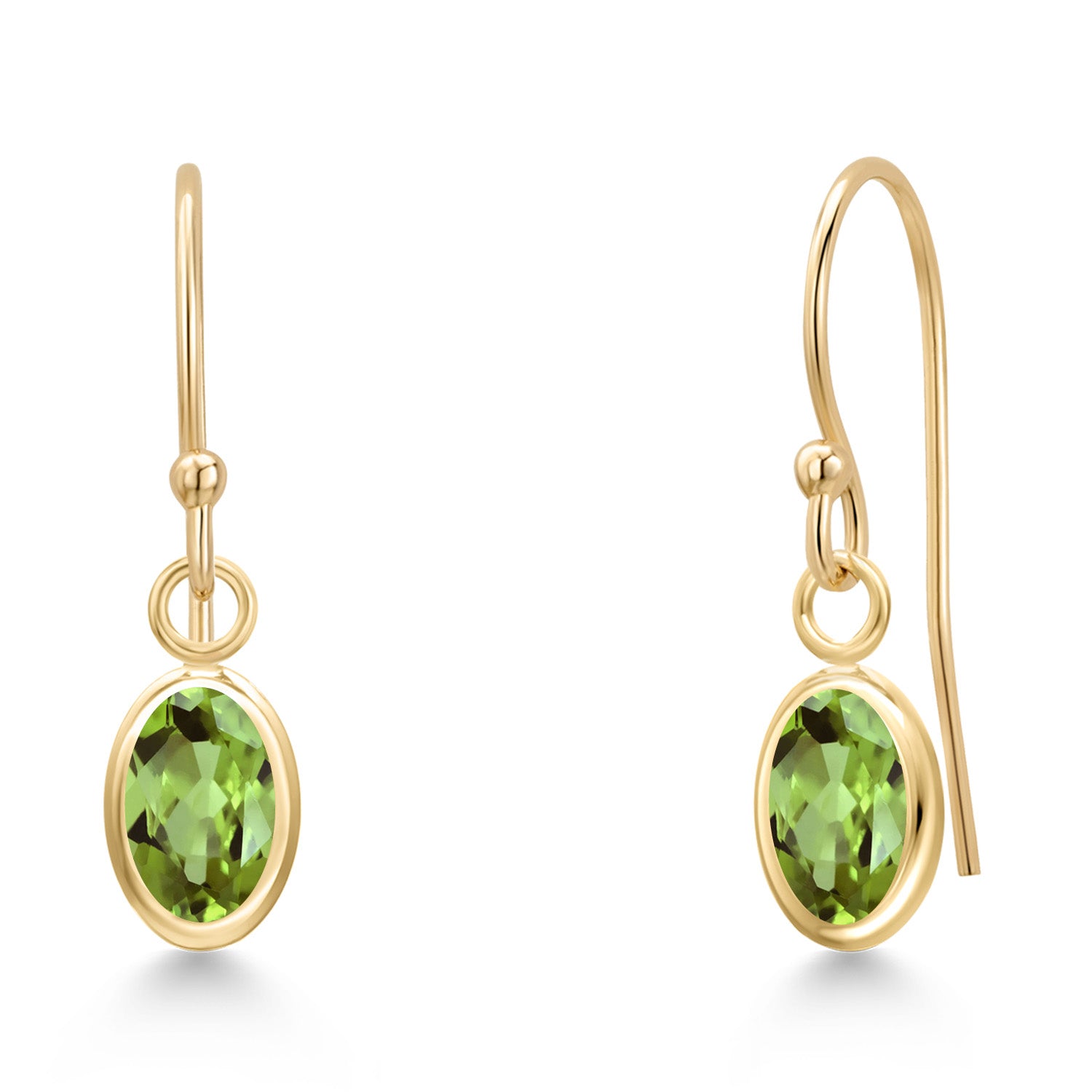Peridot - August_Earrings in 14K Yellow Gold