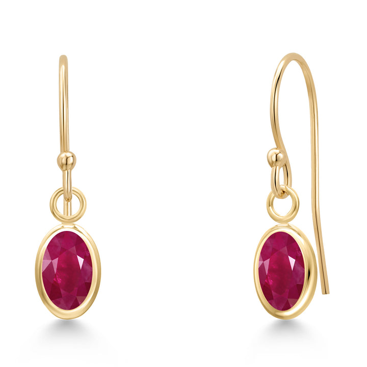 Ruby - July_Earrings in 14K Yellow Gold