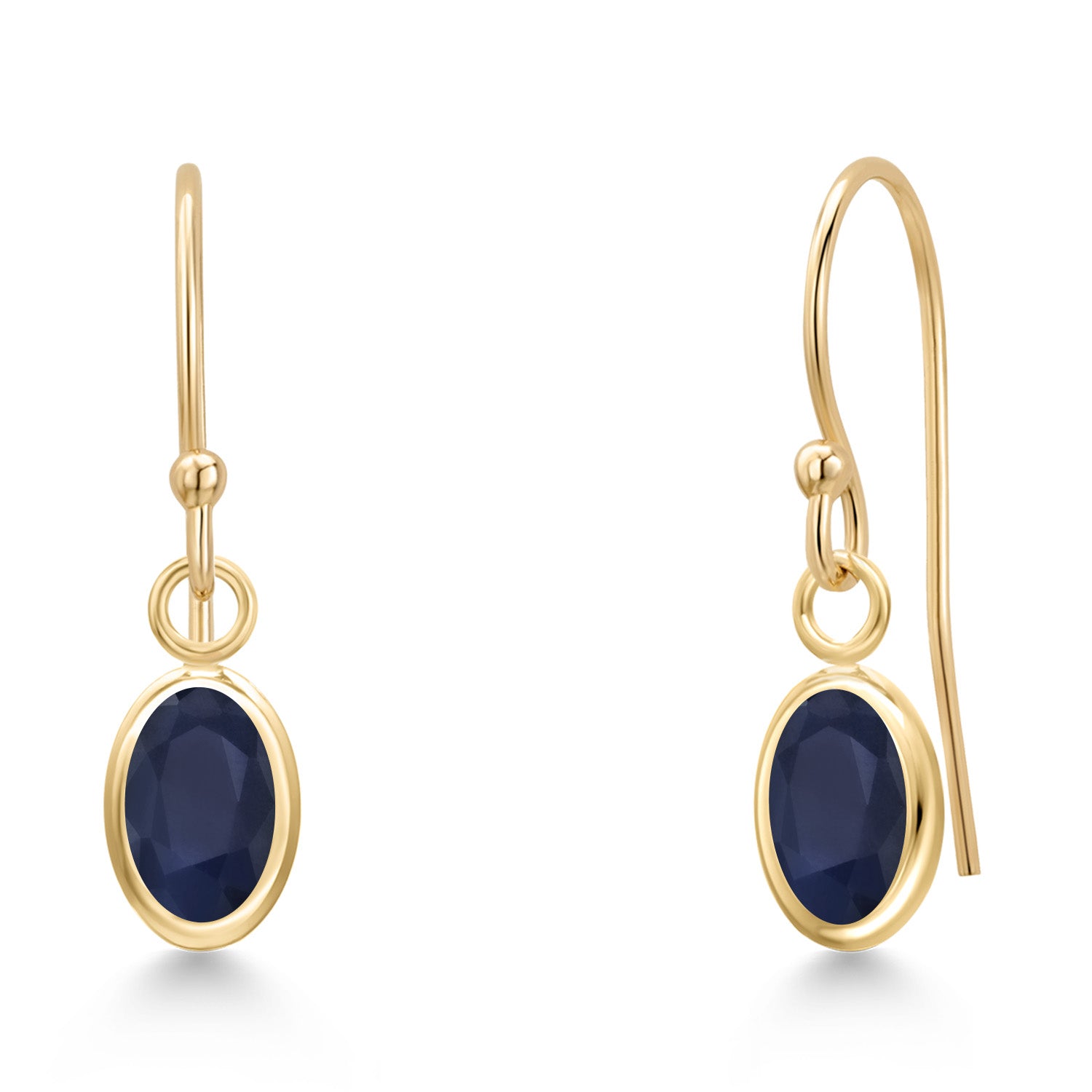 Blue Sapphire - September_Earrings in 14K Yellow Gold