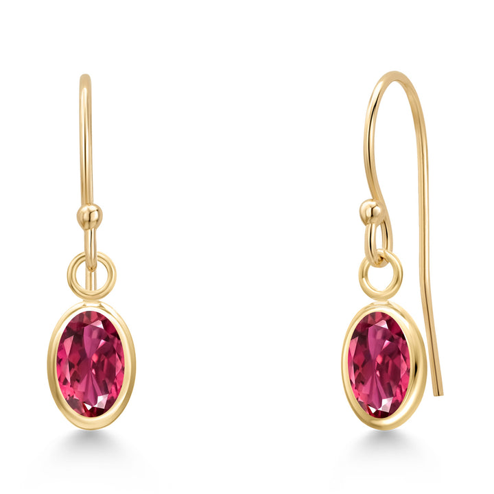 Pink Tourmaline - October_Earrings in 14K Yellow Gold