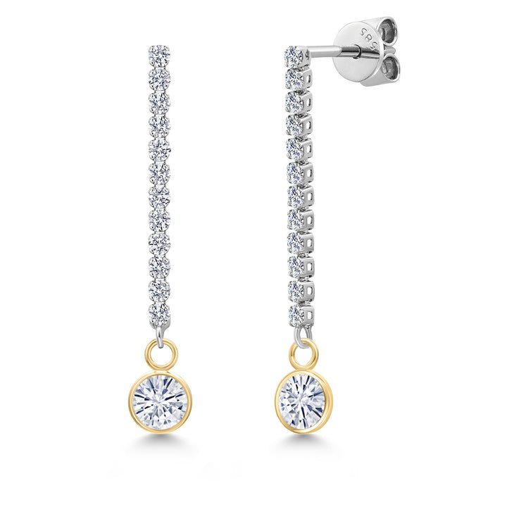 Near Colorless (GH) and E - F_Earrings in 14K Two Tone Gold