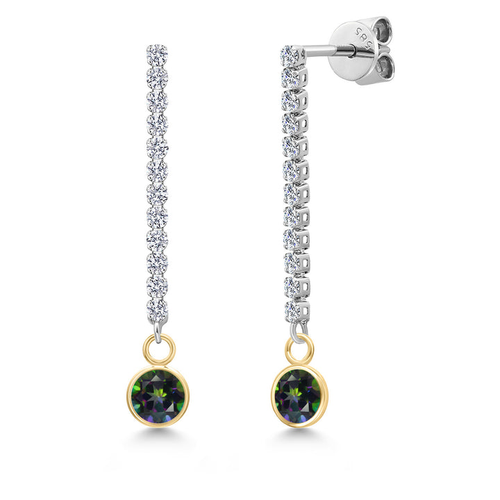 Green Mystic Topaz_Earrings in 14K Two Tone Gold
