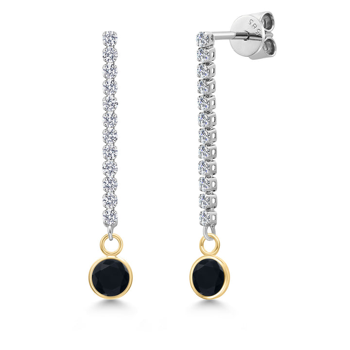 Onyx - December_Earrings in 14K Two Tone Gold