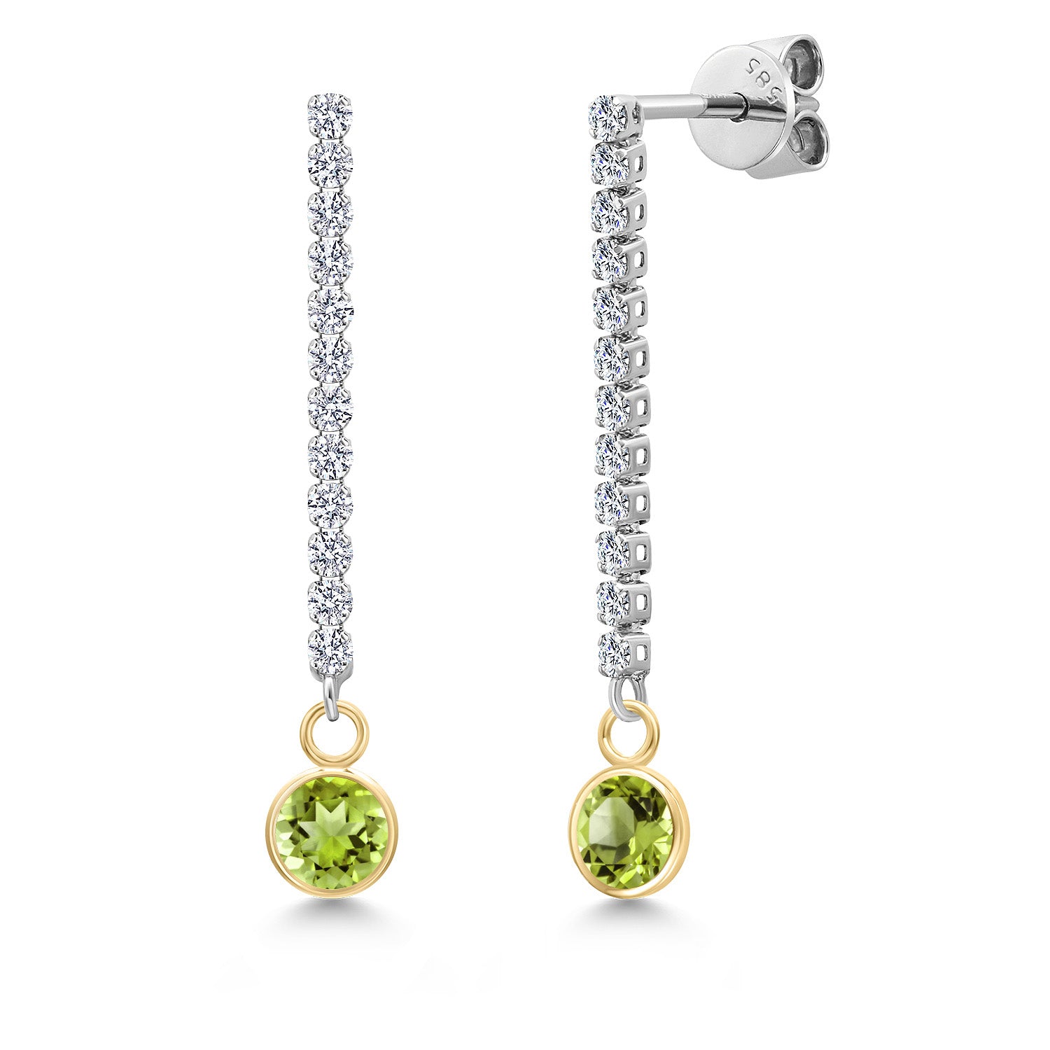 Peridot - August_Earrings in 14K Two Tone Gold