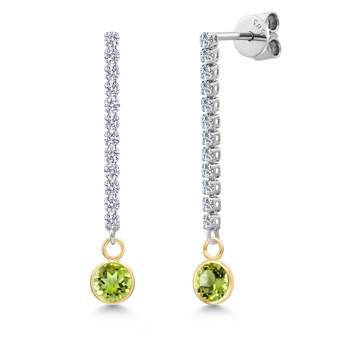 Peridot - August_Earrings in 14K Two Tone Gold