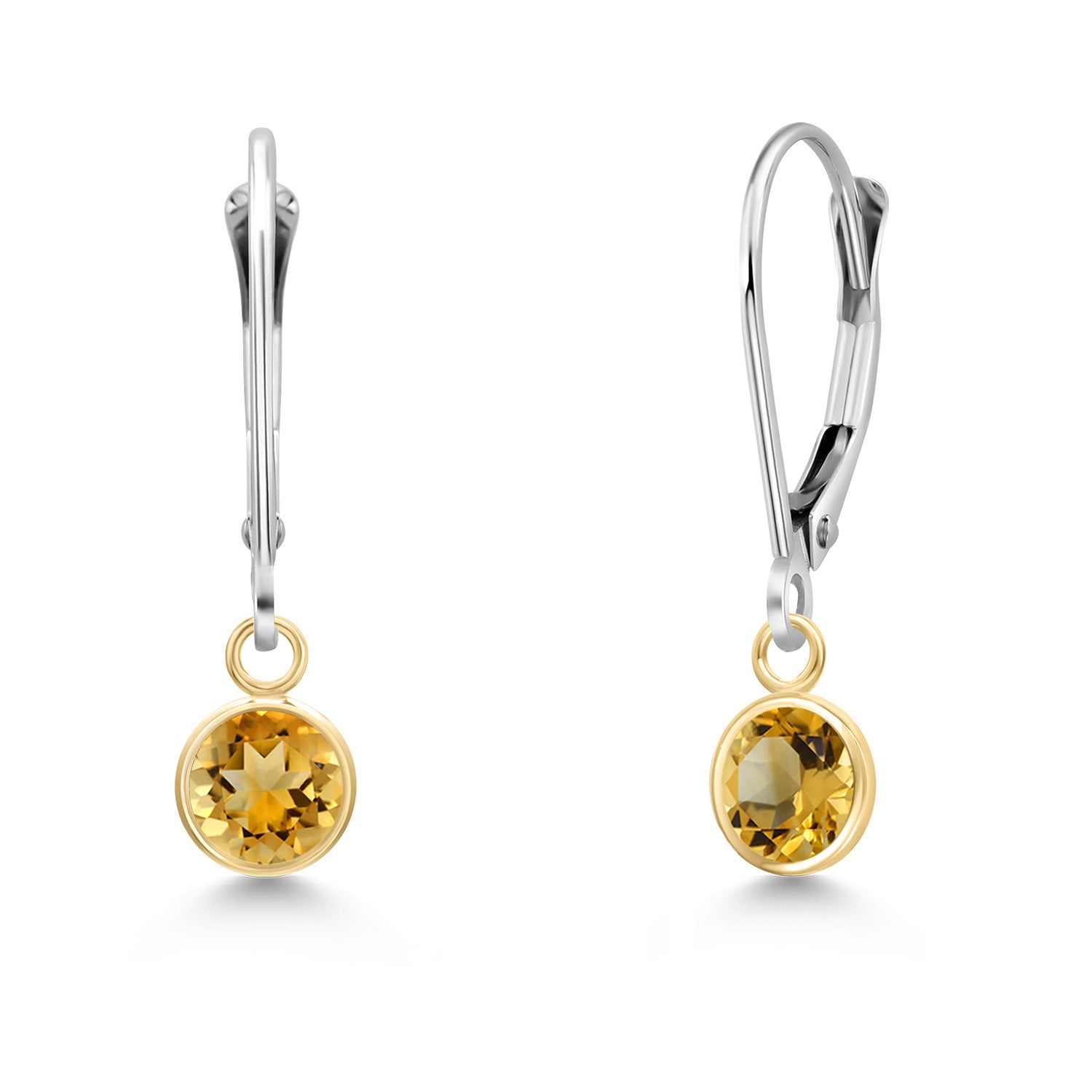 Citrine - November_Earrings in 14K Two Tone Gold