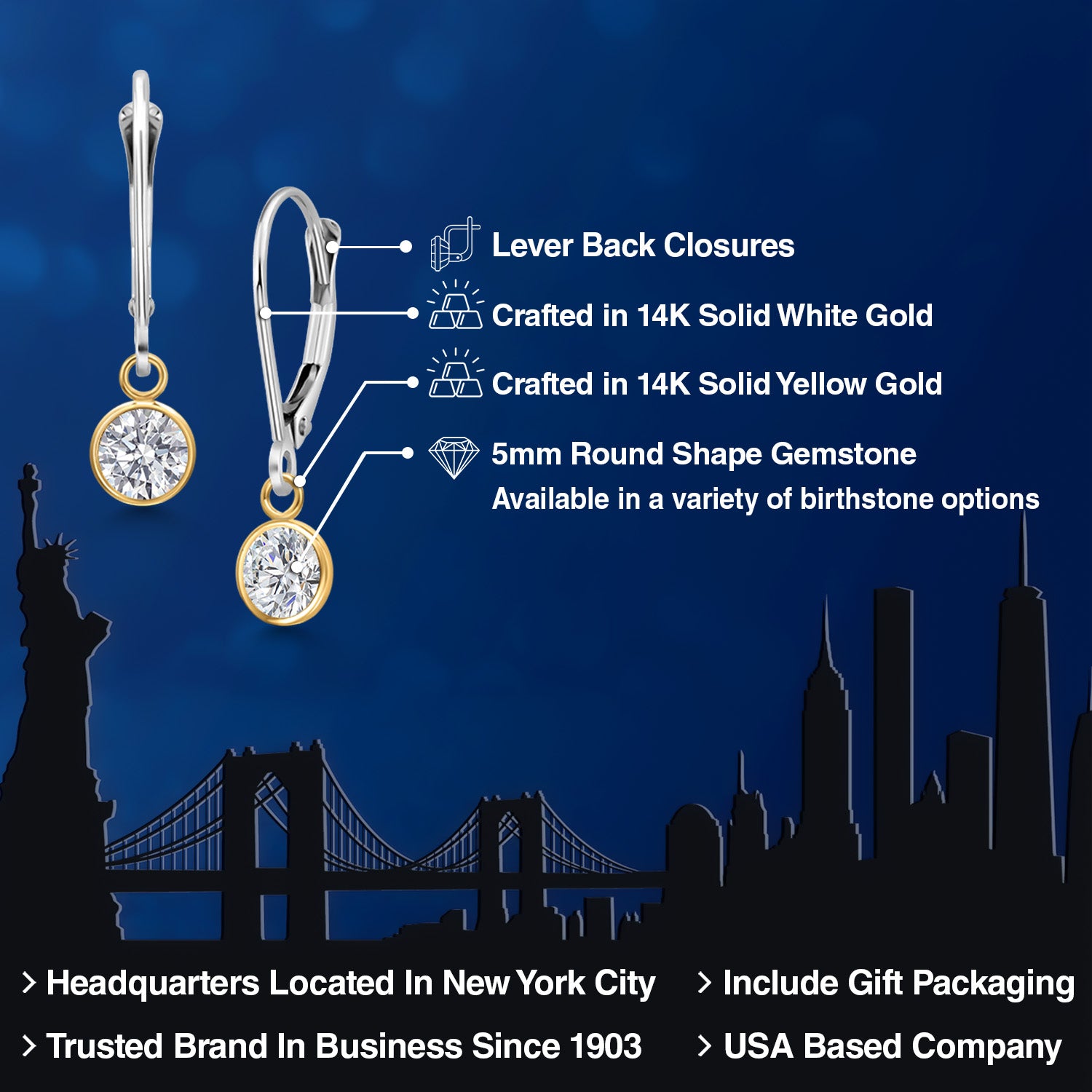 E - F_Earrings in 14K Two Tone Gold