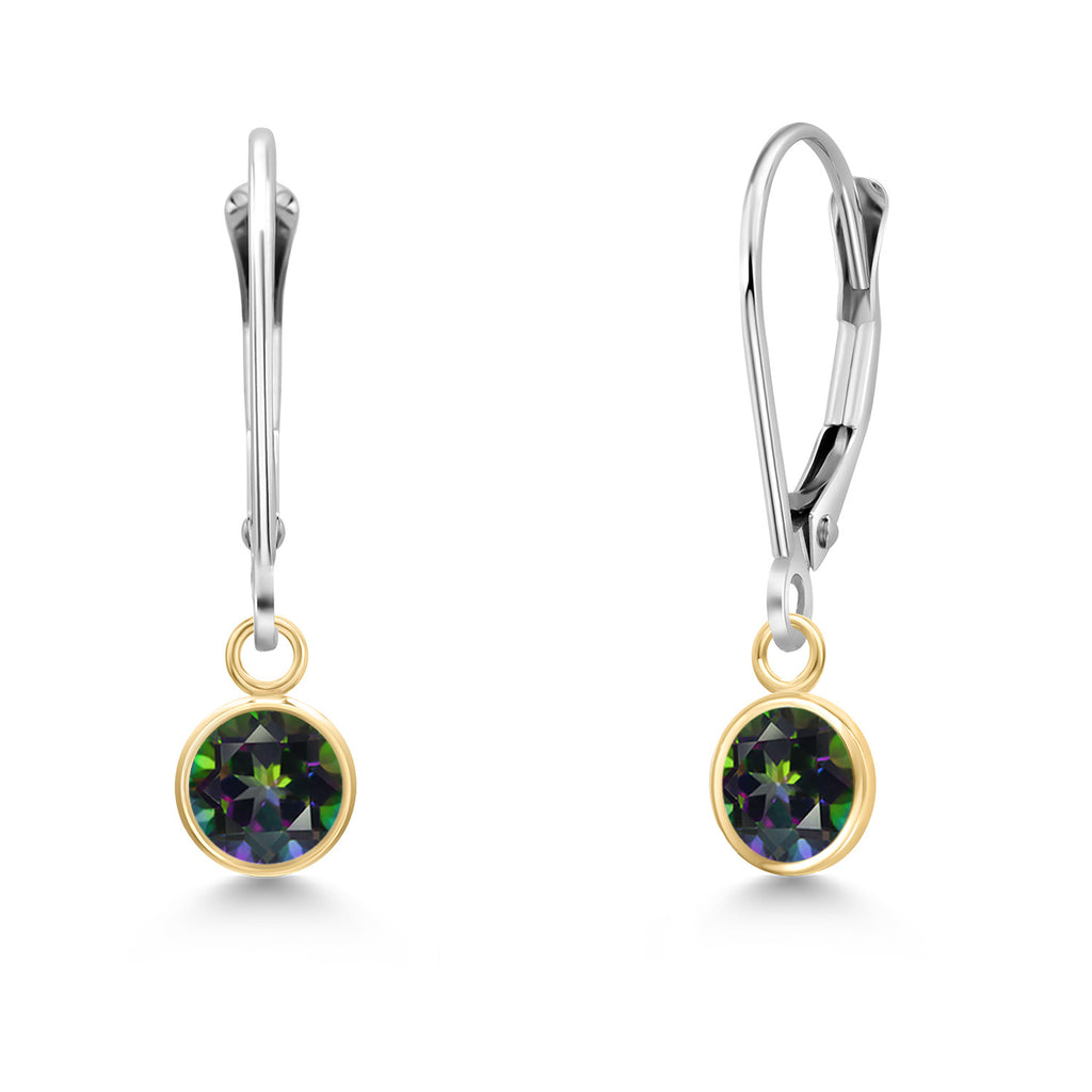 Green Mystic Topaz_Earrings in 14K Two Tone Gold