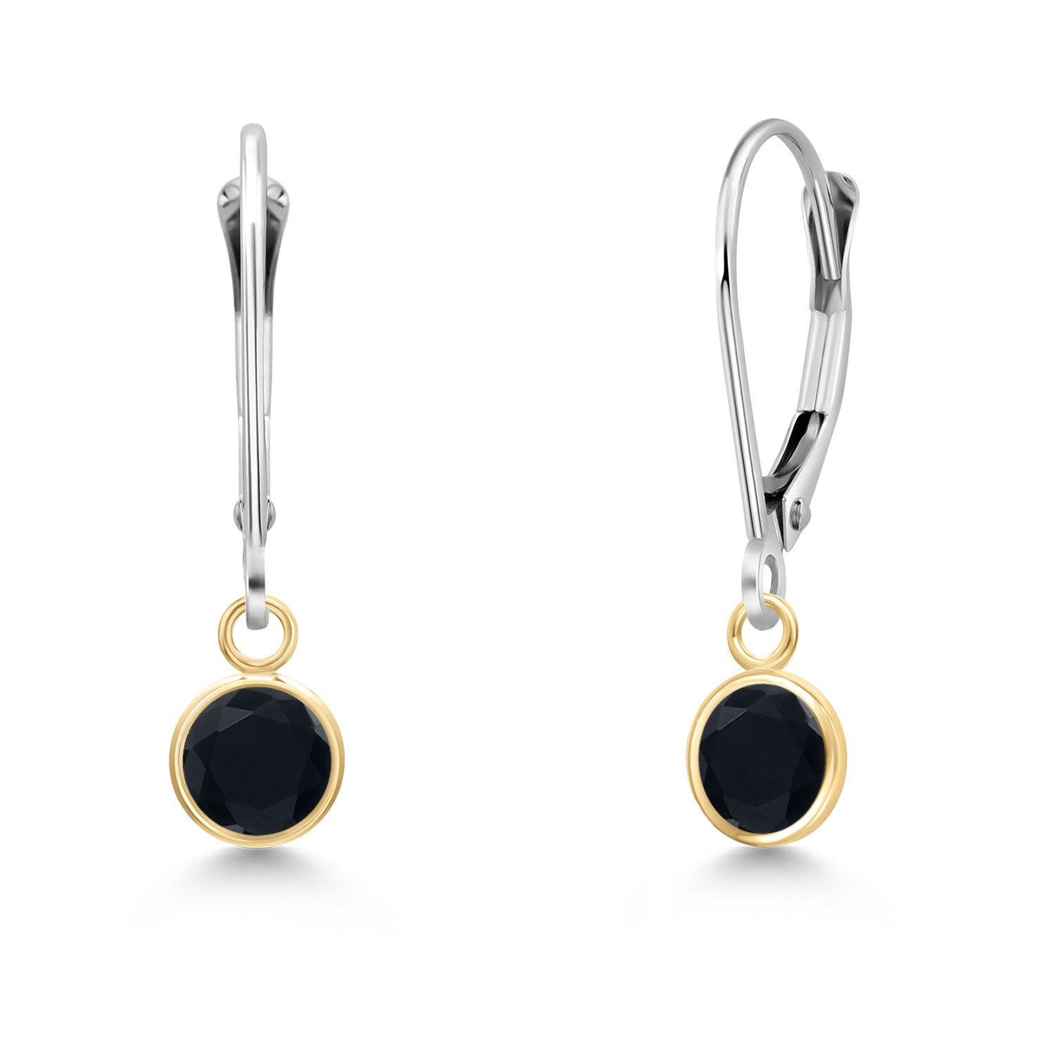 Onyx - December_Earrings in 14K Two Tone Gold