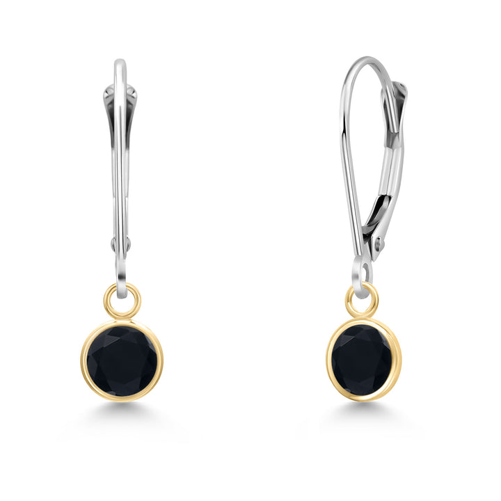 Onyx - December_Earrings in 14K Two Tone Gold