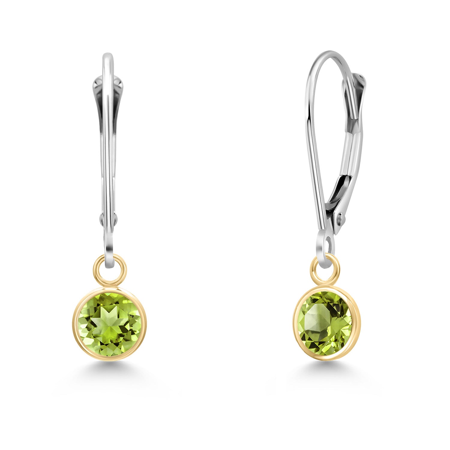 Peridot - August_Earrings in 14K Two Tone Gold