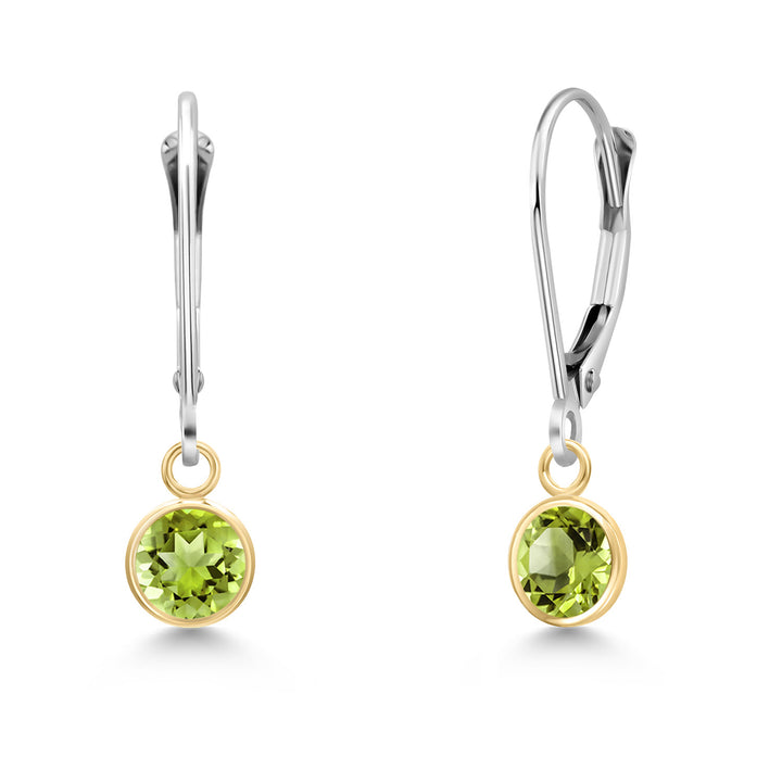 Peridot - August_Earrings in 14K Two Tone Gold