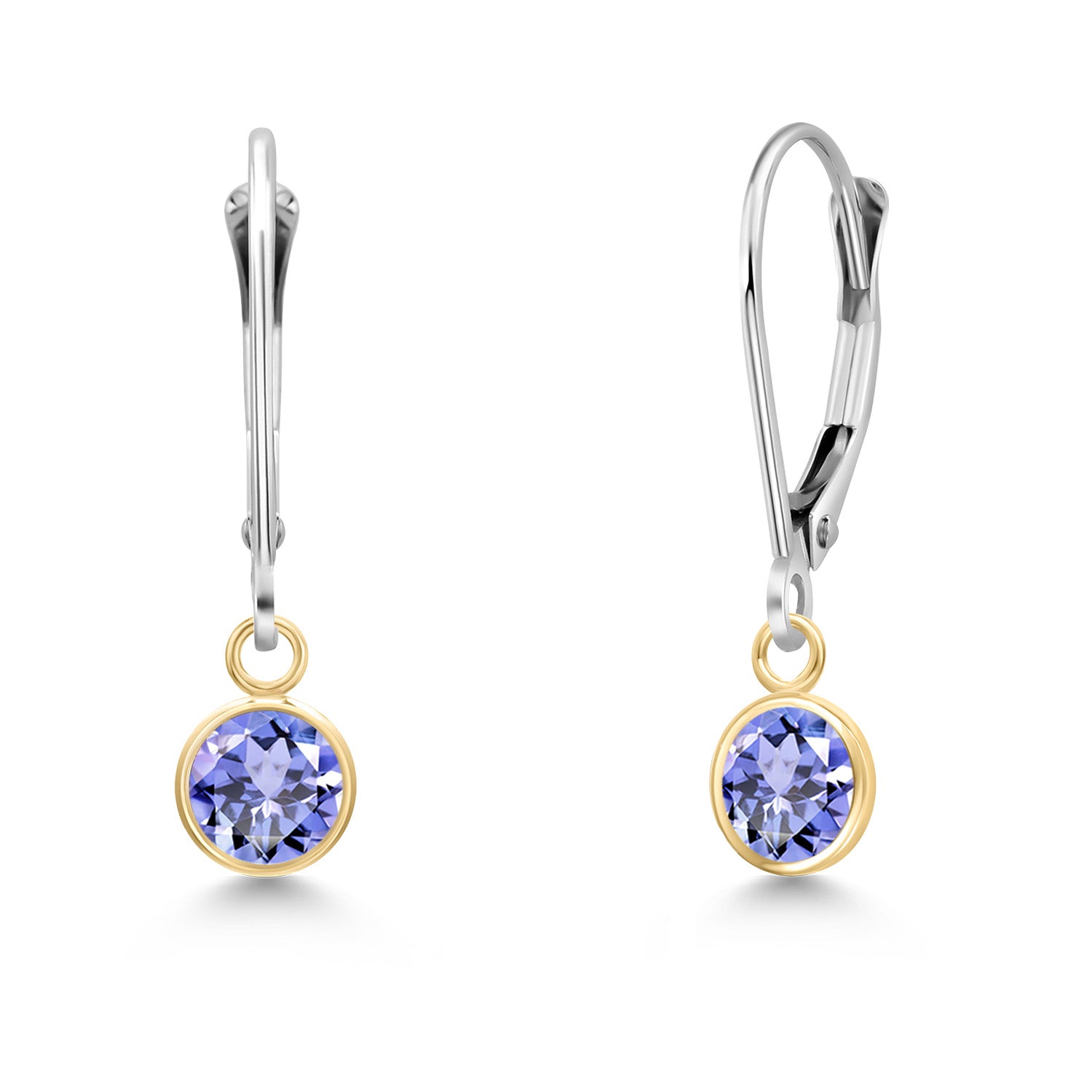 Tanzanite - December_Earrings in 14K Two Tone Gold