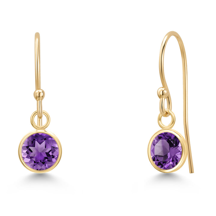 Amethyst - February_Earrings in 14K Yellow Gold