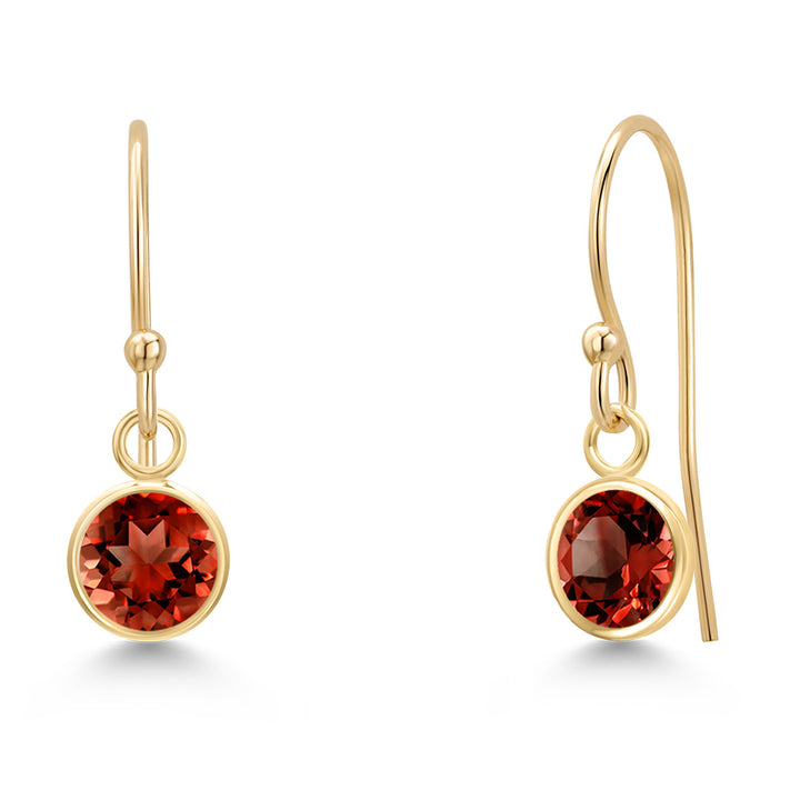 Garnet - January_Earrings in 14K Yellow Gold