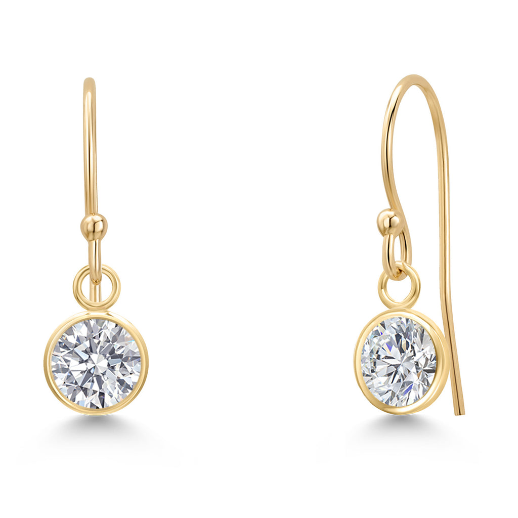 White Lab Grown Diamond - April_Earrings in 14K Yellow Gold
