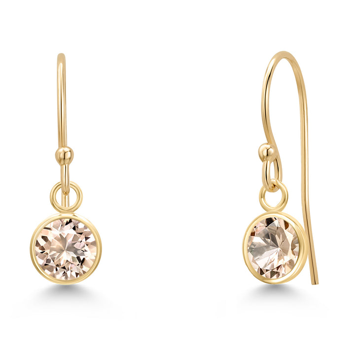 Morganite - October_Earrings in 14K Yellow Gold