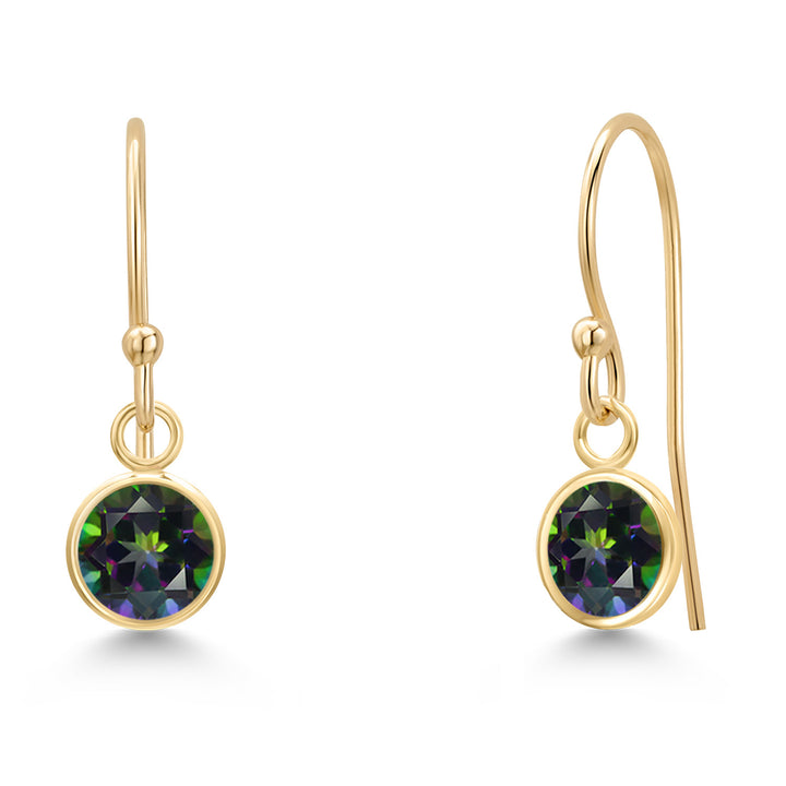 Green Mystic Topaz_Earrings in 14K Yellow Gold