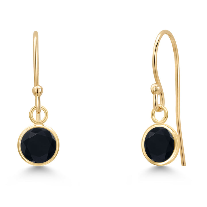 Onyx - December_Earrings in 14K Yellow Gold