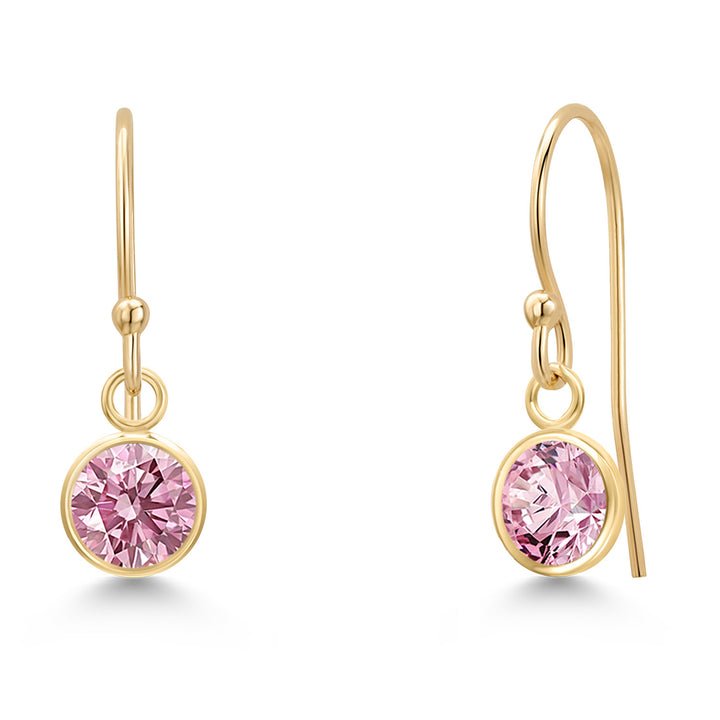 Pink Lab Grown Diamond - April_Earrings in 14K Yellow Gold