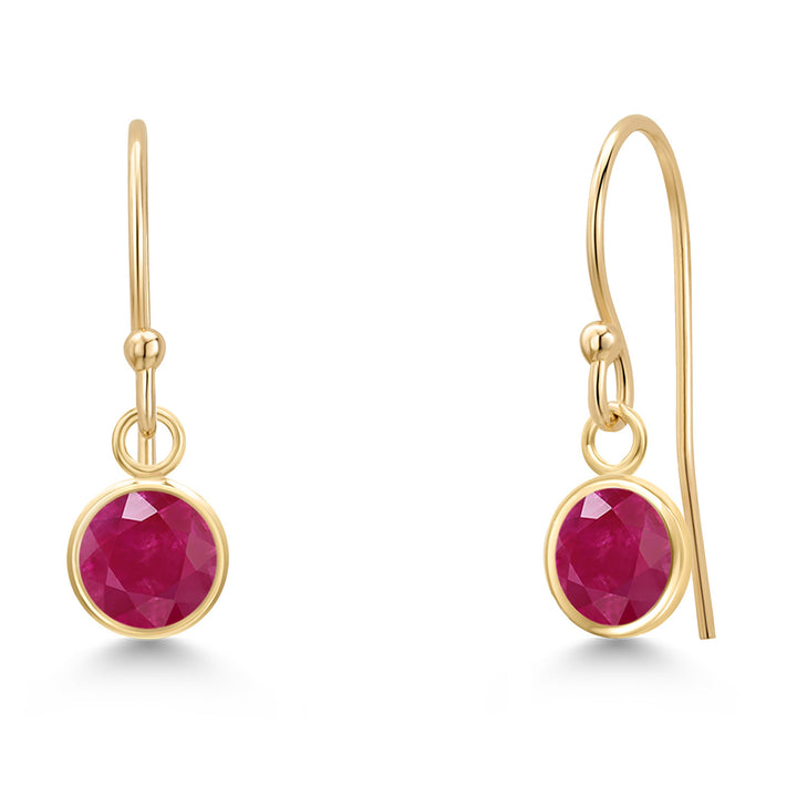 Ruby - July_Earrings in 14K Yellow Gold