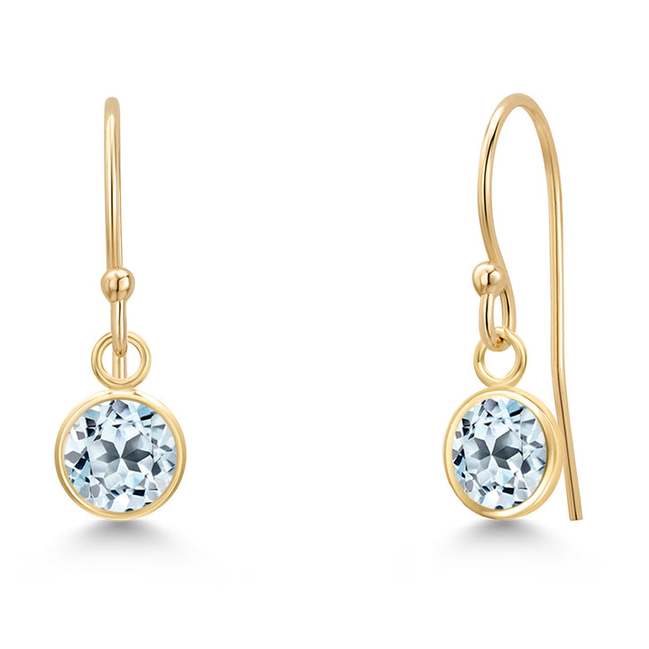 Sky Blue Topaz - November_Earrings in 14K Yellow Gold