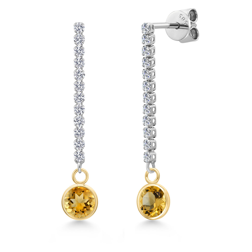 Citrine - November_Earrings in 14K Two Tone Gold