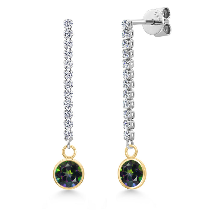 Green Mystic Topaz_Earrings in 14K Two Tone Gold