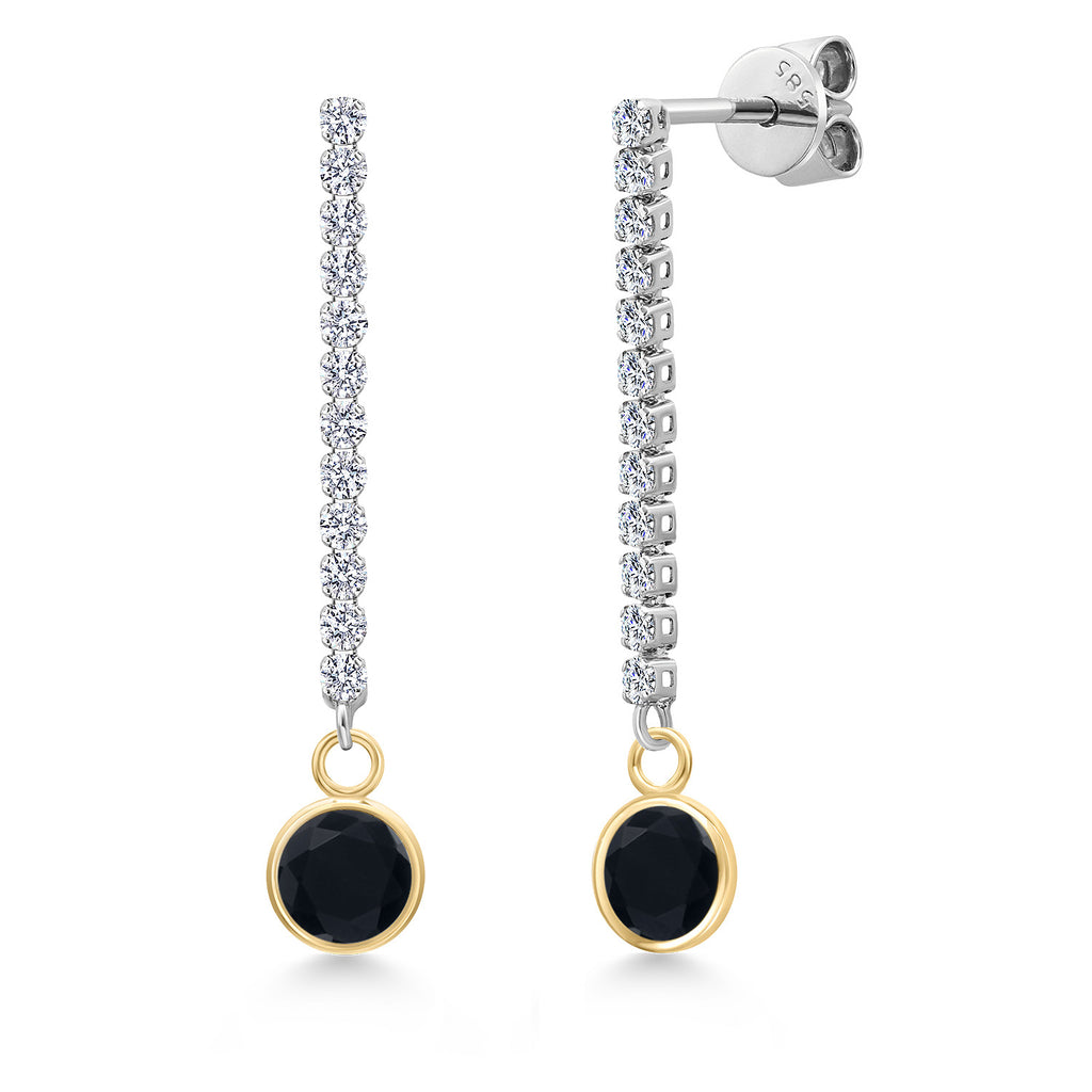 Onyx - December_Earrings in 14K Two Tone Gold
