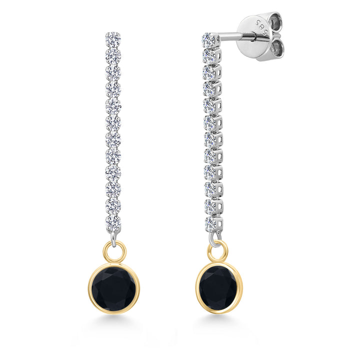 Onyx - December_Earrings in 14K Two Tone Gold