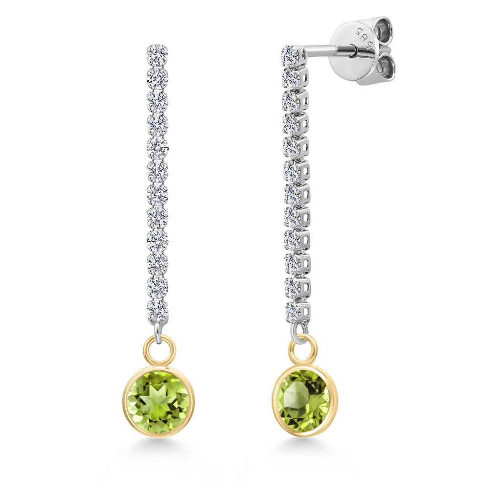 Peridot - August_Earrings in 14K Two Tone Gold