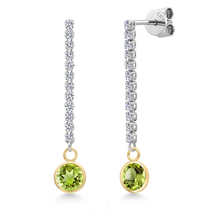 Peridot - August_Earrings in 14K Two Tone Gold