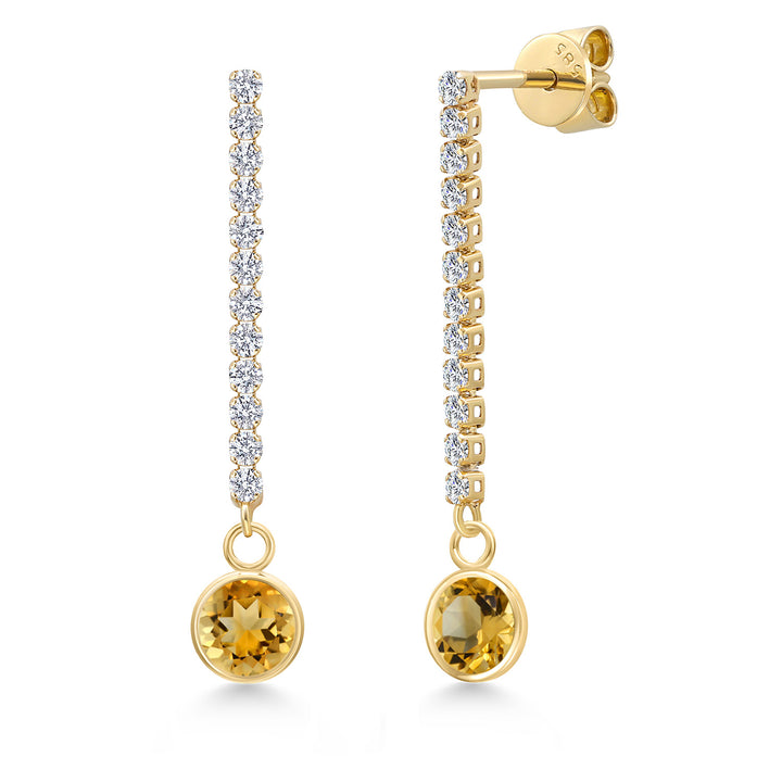 Citrine - November_Earrings in 14K Yellow Gold